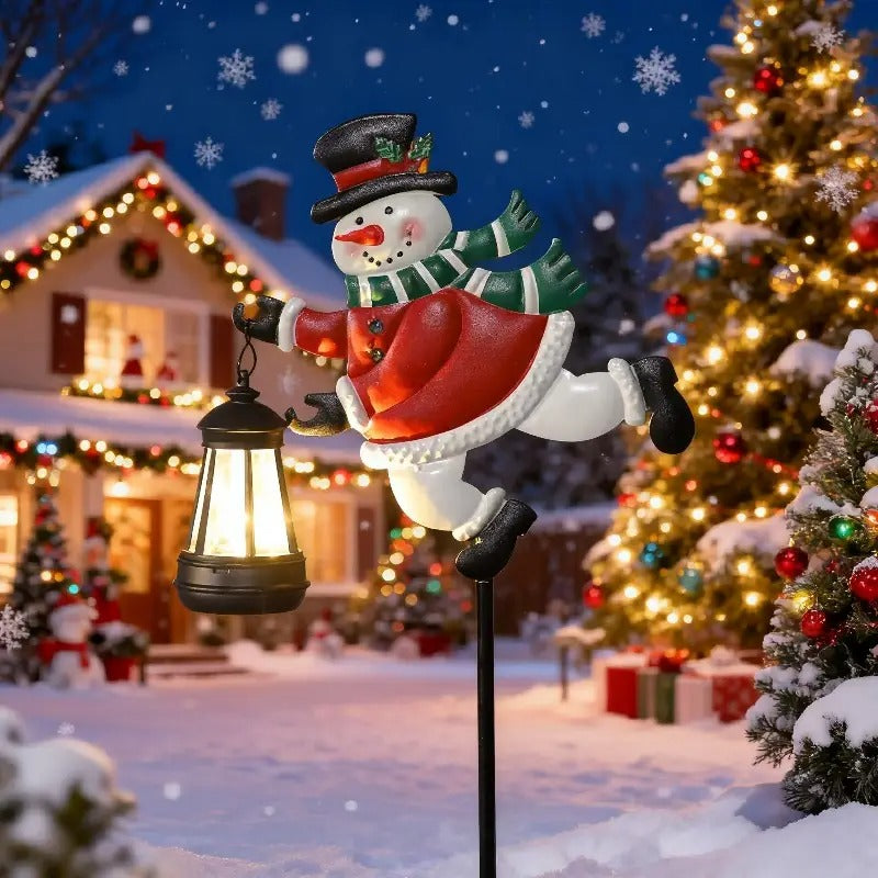 Handgemachte Schneemann Solar Laterne - Weihnachtsedition