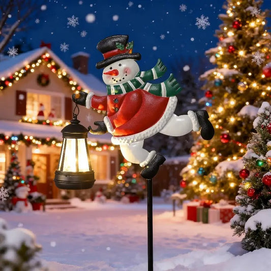 Handgemachte Schneemann Solar Laterne - Weihnachtsedition